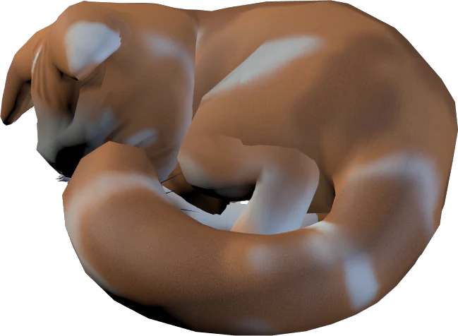 Cartoon Cat curled up asleep