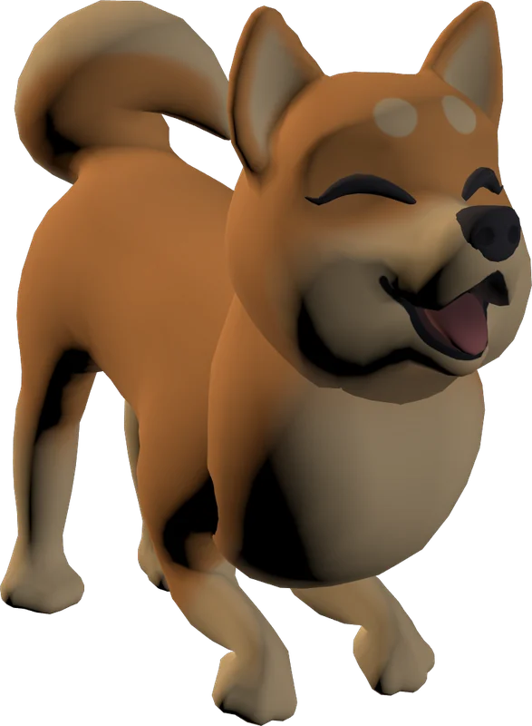 The Shiba Inu in a happy play bow