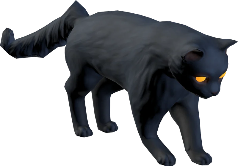 Spooky Cat crouching to pounce
