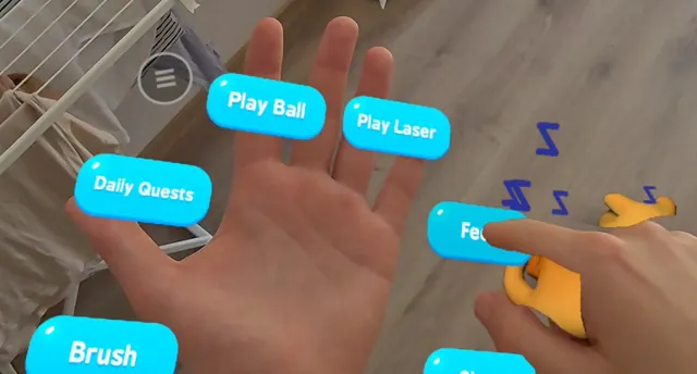 Pressing a floating menu button with a bare finger